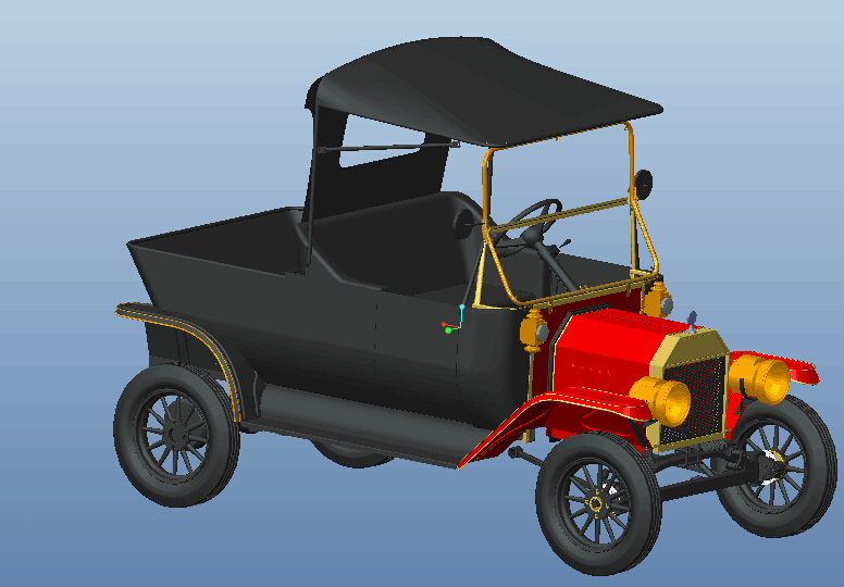 CAD drawing of ford model t runabout pickup