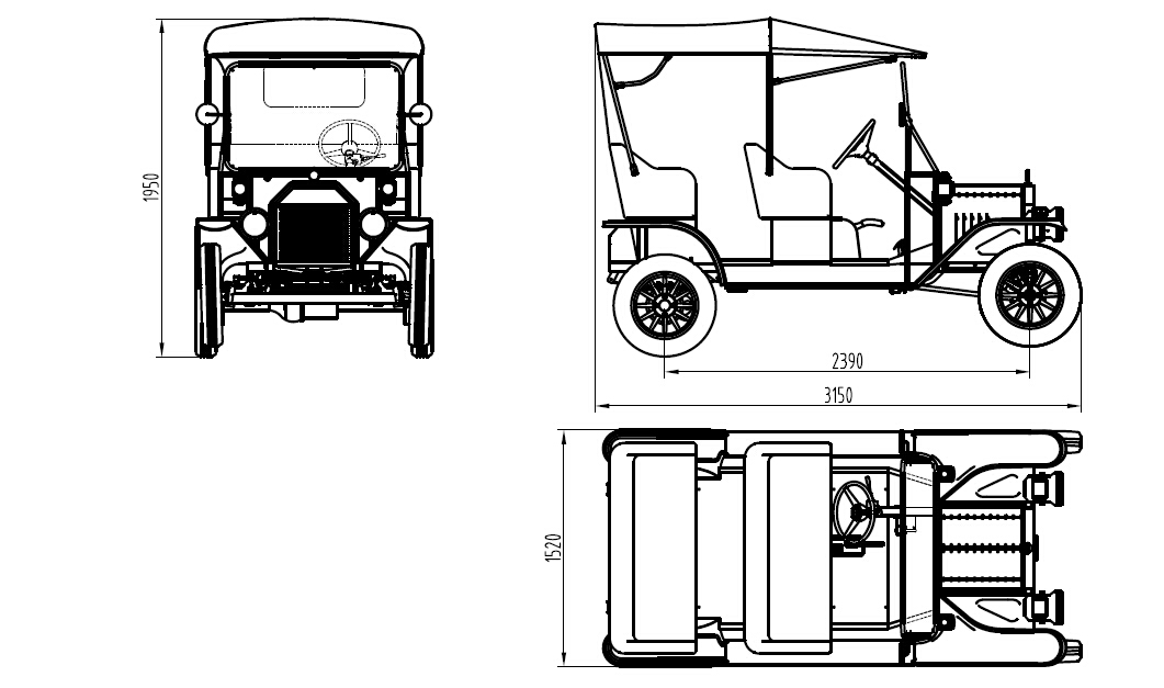 ford model t car detail sizes